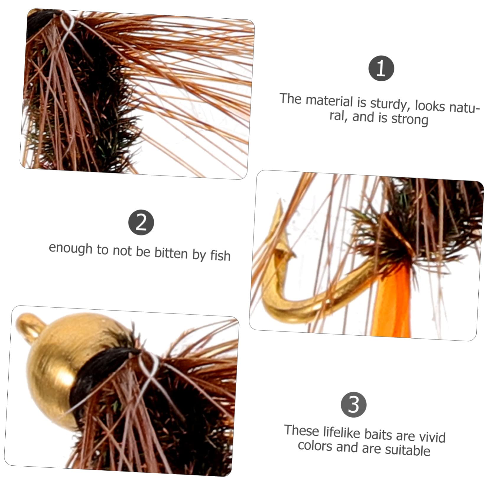 POPETPOP 48pièces Hameçons Bioniques avec Flottabilité pour Mouche Accessoires De Artificiels pour Truites Saumons Et Perches