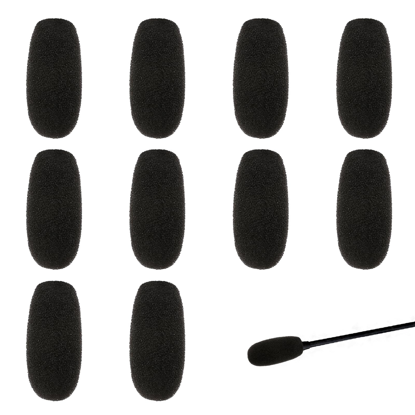 Giantree 10 Pack Foam Microphone Windscreen, Lapel Headset Microphone Sponge Mini Foam Cover Shield Protection for Variety of Headset Microphone