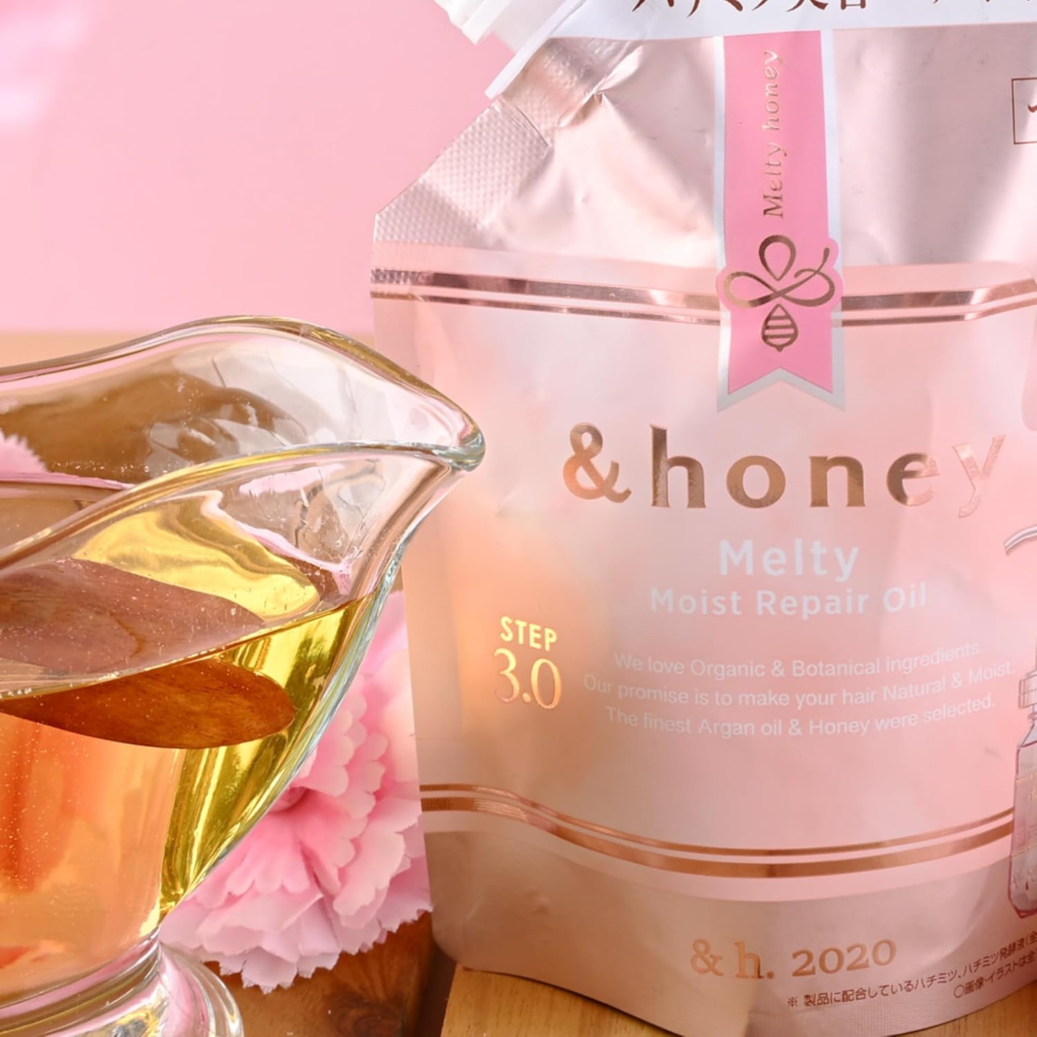 &-Honey Melty Moist Repair Oil 3.0 Refill 75ml - Hair Oils for Frizzy, Curly, Damaged Hair - 90% Manuka Honey Blend - Nourishing, Moisturizing - Ideal for Refill - Honey-Infused for Shine - Image 3