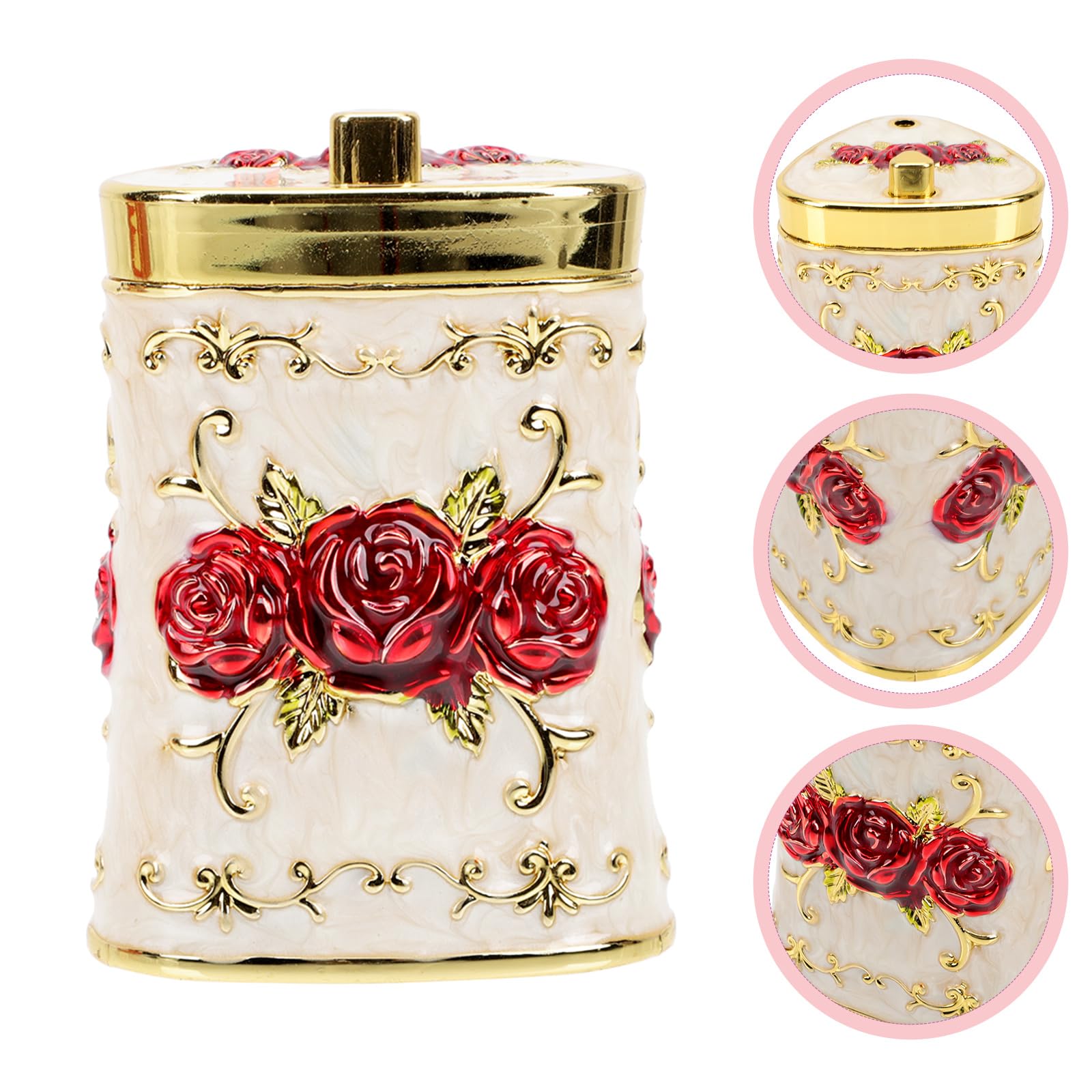 AYCDL Toothpick Dispenser Toothpick Box Holder Dispenser Decorative Retro Kitchen Restaurant Desktop Pressed Hand Container Automatic Toothpick Holder