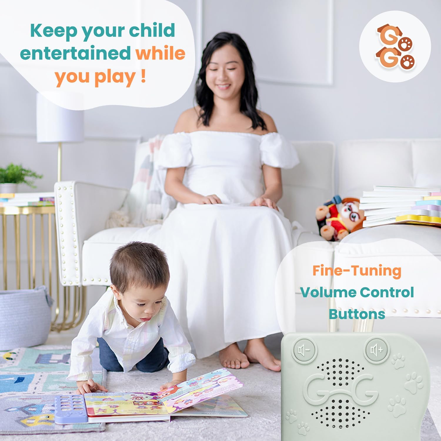 GO GO Suono musicale - Vol. 1 - Ninne nanne da est e ovest, libri di canto divertenti e coinvolgenti per neonati e bambini giocattoli per bambini con 8 canzoni in inglese, leggere, cantare e imparare