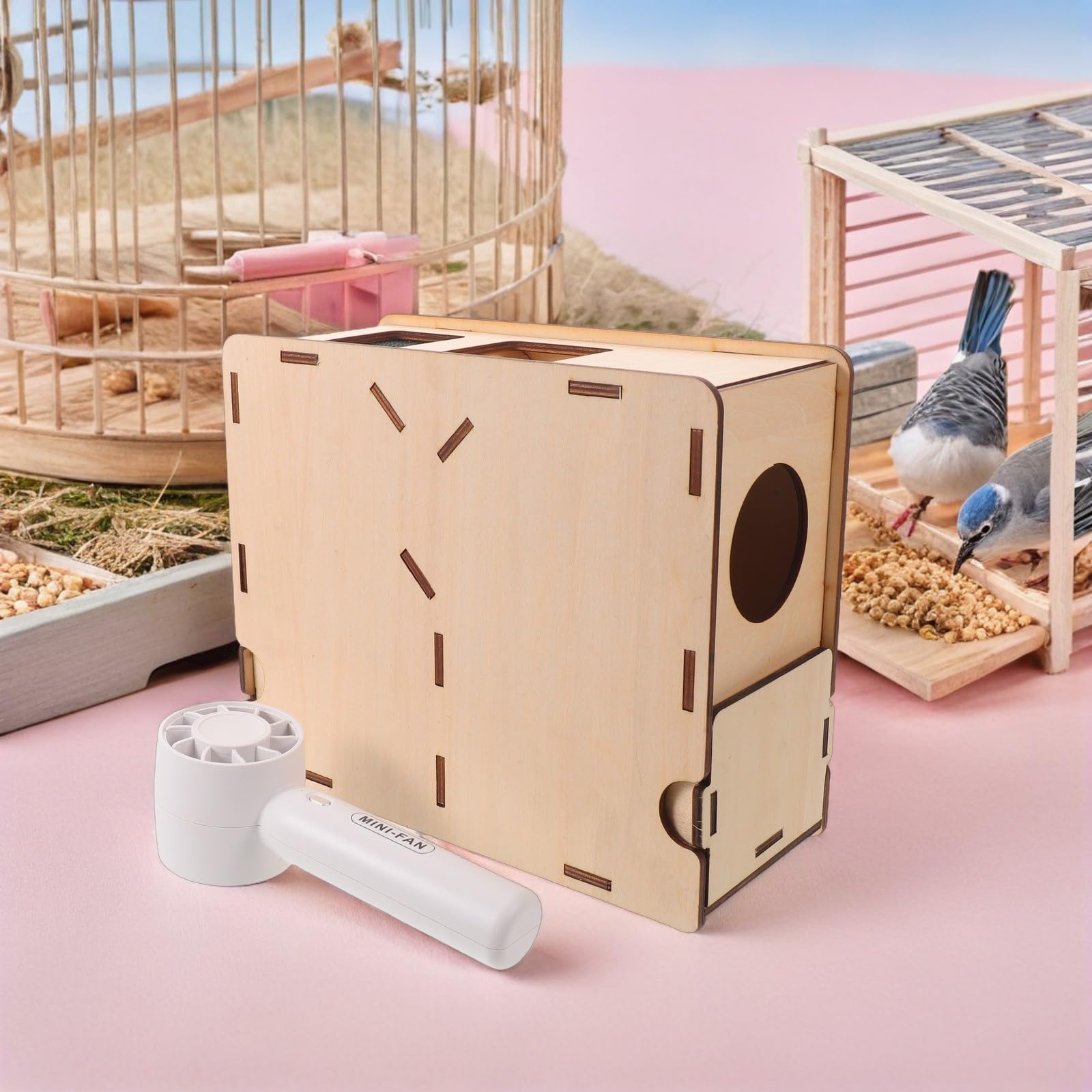 Luxshiny Separador de Cáscaras para Comida de Aves con Diseño Compacto y Motor para Limpieza en Criaderos Pequeños de Aves