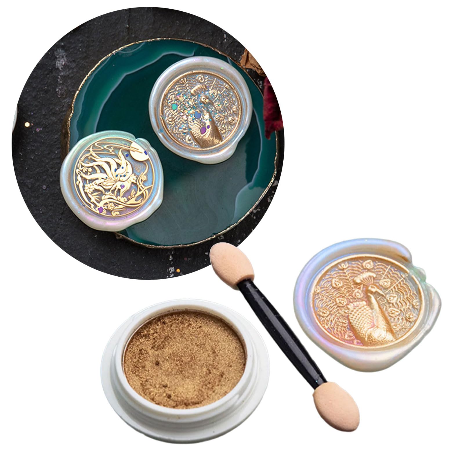 REElua Waxed Seal Stamp Powder Cream Glittering Sealing Waxed Stamp Powder for Invitation Envelopes Photo Decoration