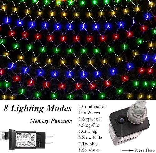 Miniatura 10 de Red de luces de Navidad rojas, luces de malla de árbol para colgar al aire libre para Navidad, Halloween, jardín, pasarela, decoración de arbustos,