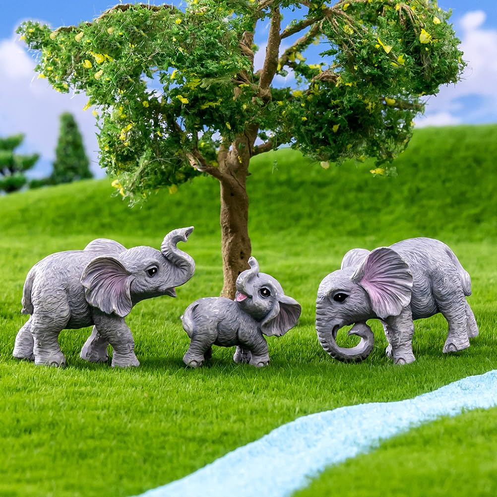 BESPORTBLE 6pcs Moss Micro Landscape Fake Elephant Figures Toy Tiny Elephant Figures Miniatures Statue Terrarium Figurines Animal Ornament Resin - Image 2