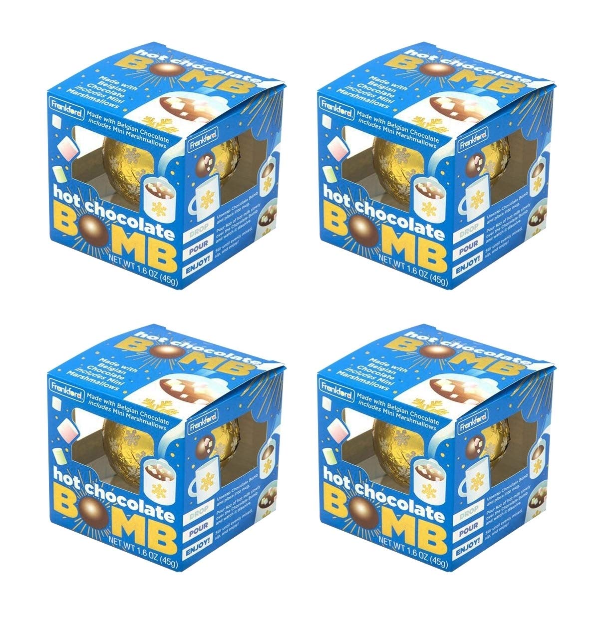 4-Pack Frankford Hot Chocolate Bombs - The perfect stocking stuffer or Christmas treat!