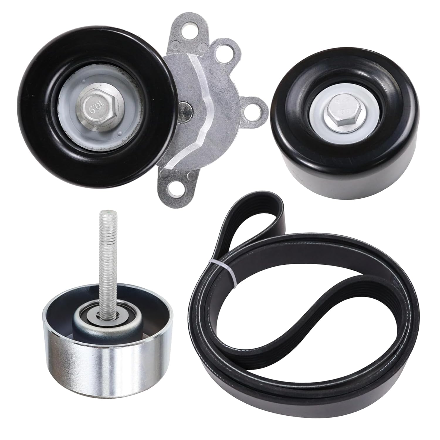 11955JA10D Engine Serpentine Belt and Drive Belt Tensioner Idler Pulley Kit Fit for 2009-2015 Nissan Altima Maxima Murano Quest 3.5L V6 Replace 39155 11925JA100 11955JA10A 11925JA11A 7PK1705 SK107054