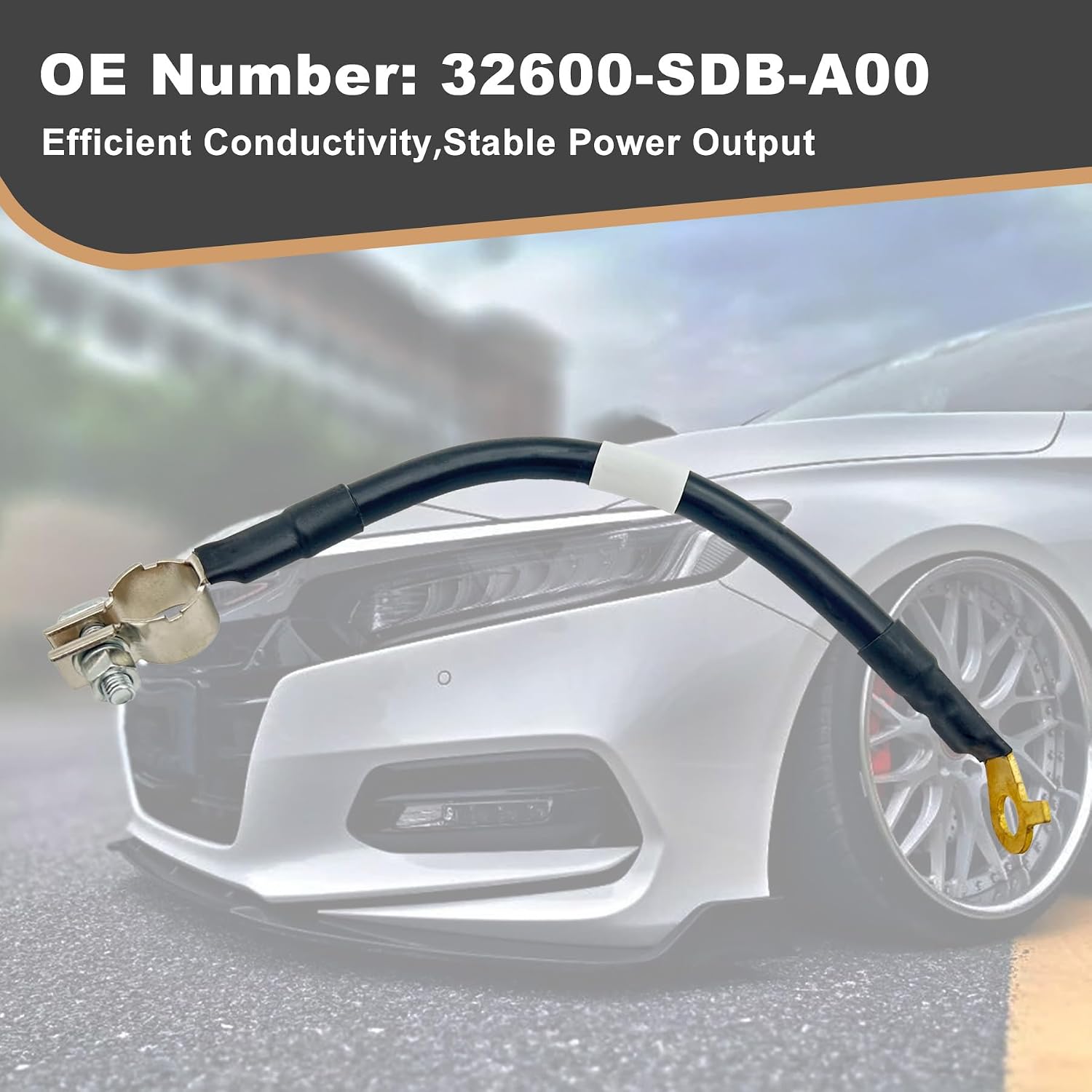 32600-SDB-A00 Negative Battery Ground Wire Assembly Fits for Honda Accord EX/LX 2003-2007 Hybrid 2005-2007 SE 2005 DX 2005 EX-L 2007 Special Edition Special Edition 2007, Battery Replacement Cable