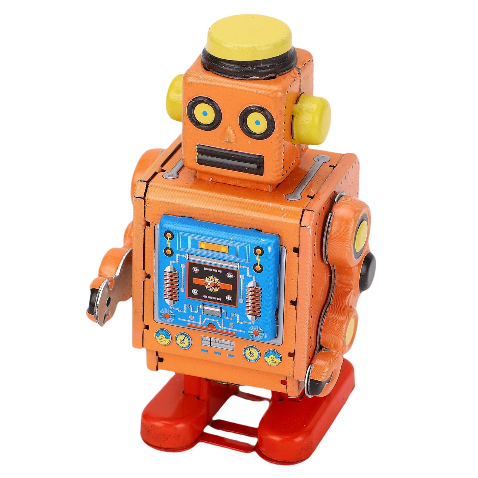 Robot Classico in Ferro con Carica a Molla per L'intrattenimento Quotidiano e la Collezione Vintage (Orange)
