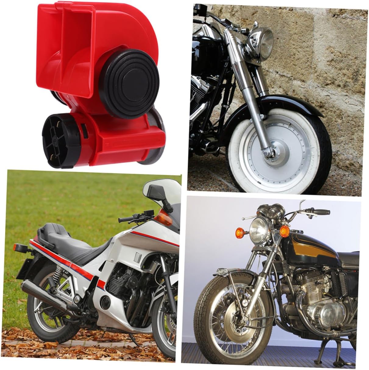 Loud Train Horn 12v Snail Air Horn for Trucks and Cars Compatible with Pickup and Motorcycle Red Sturdy Exterior