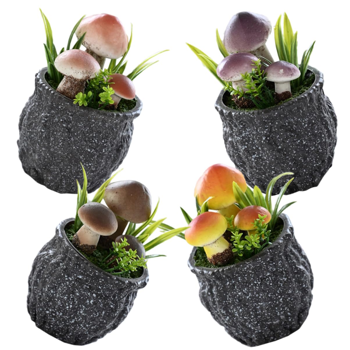 Mini plantes artificielles Milisten en pot pour bureau et salon lot de 4