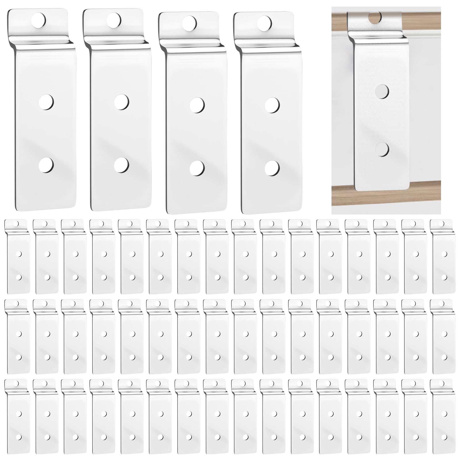 50pcs Slatwall Metal Plate Mount Backplate Mount Adapter, Silver