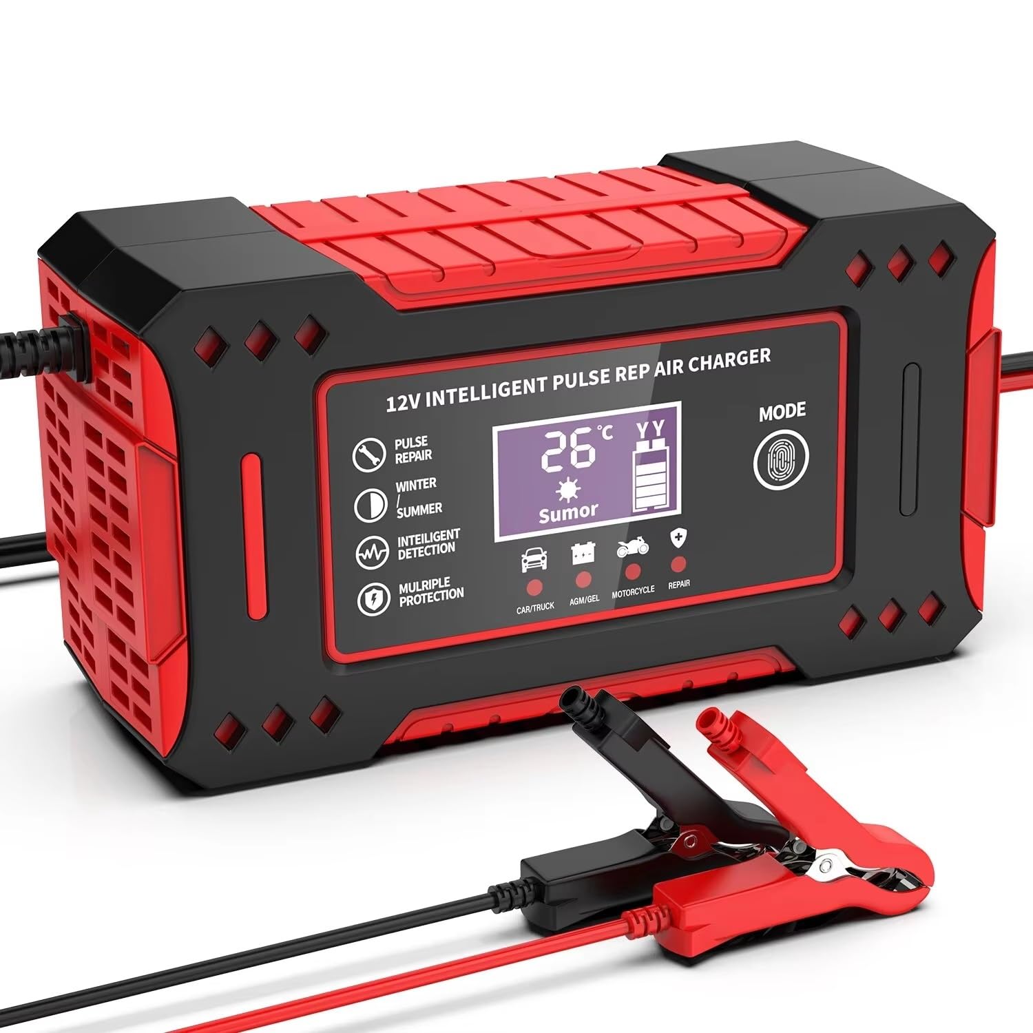 Power inverter Caricabatteria Intelligente Per Auto 6A 12V Unità Di Ricarica Per Batterie Per Auto E Moto Display LCD Per Riparazione Batterie Al Piombo