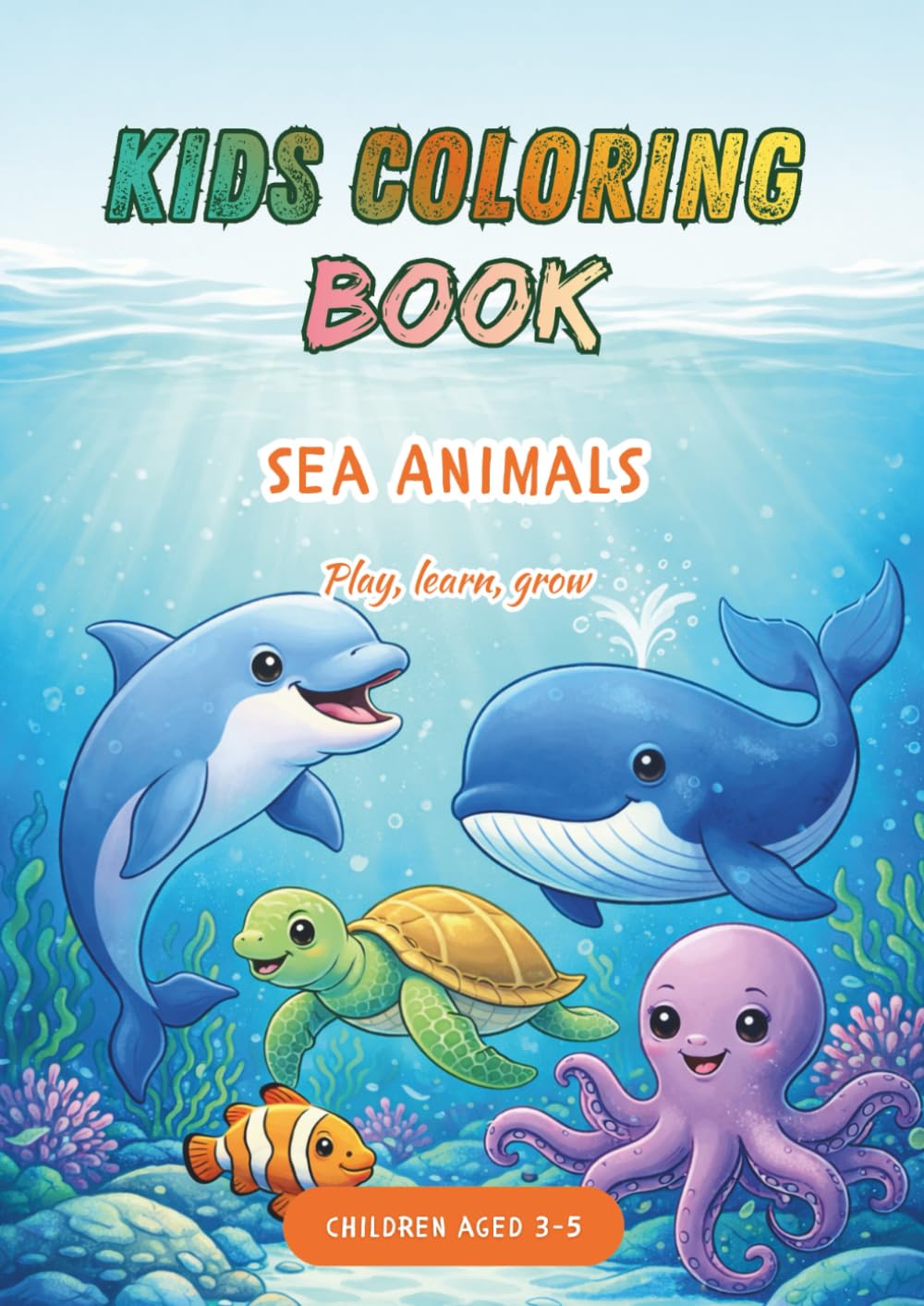 Kids Coloring Book - Sea animals