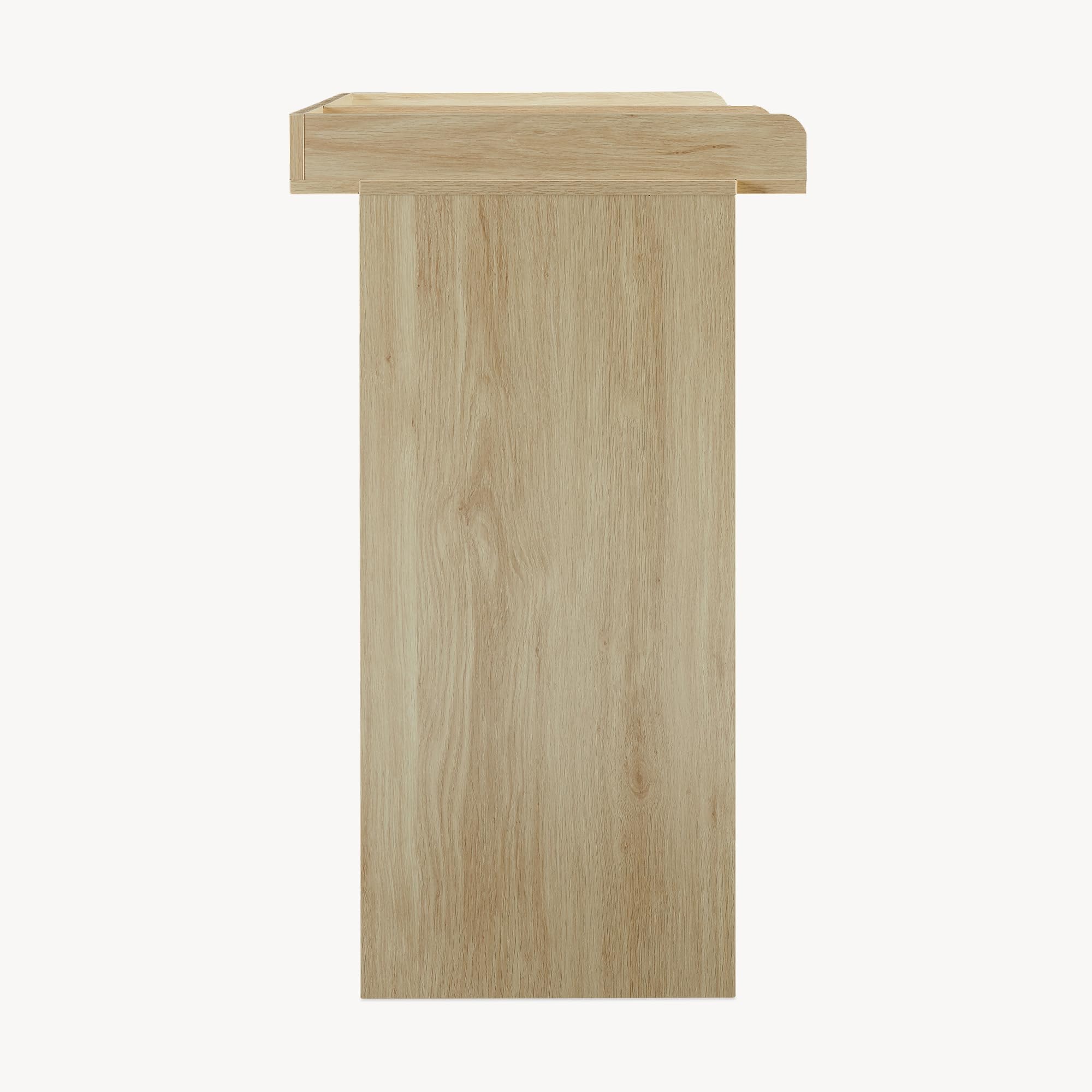 Wickelkommode Beldinupp Wickeltisch 3 Schubladen 3 Regalfächer 93 x 110 x 55 cm Eicheoptik Weiß