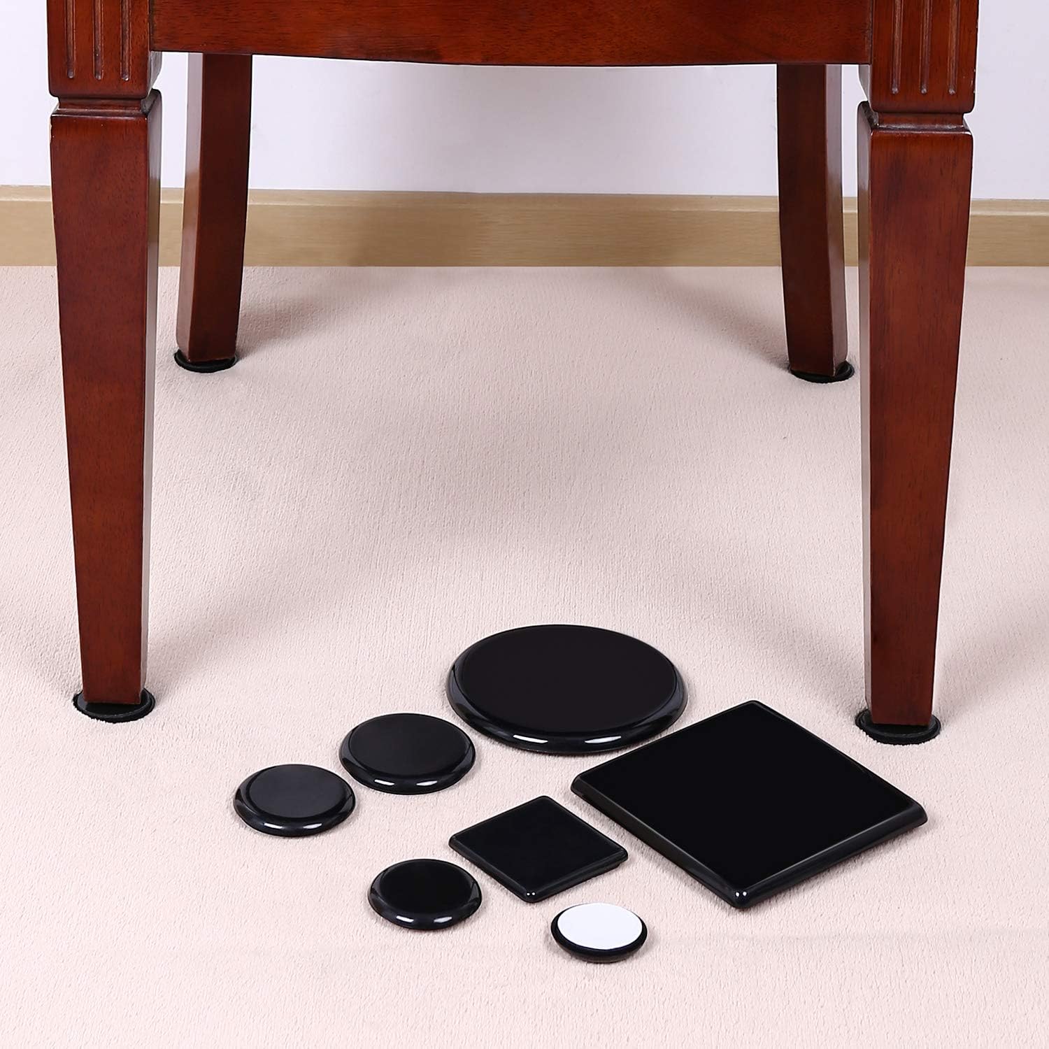Ezprotekt 8 Pack Reusable Furniture Slider for Carpet,5 Inch Square