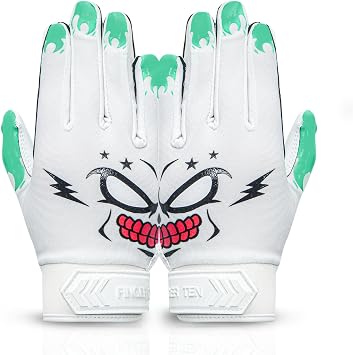 FINGER TEN American Football Gloves Youth Kids Ultra Tack Sticky Non-Slip Palm Receivers, Rugby Gloves for Boys Girls Flexible Stretch Protection Waterproof Professional Fit Children Age 5-14