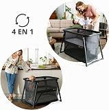 Kinderkraft SOFI Plus, Lit bébé, Berceau, Lit de Voyage, De la Naissance à 3 Ans, Jusqu'à 15 kg, Pliage Rapide, Parfait pour Les déplacements, Housse en Coton, 2 draps offerts, Gris - 3