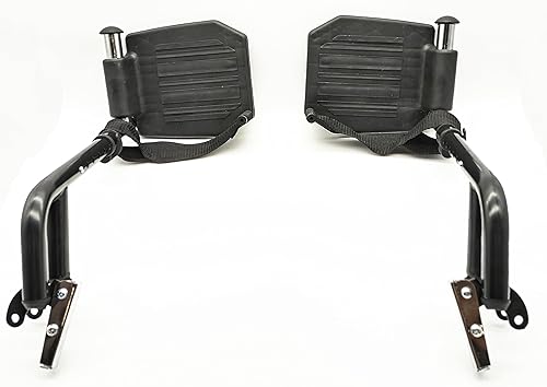 Miniatura 3 de Reposapiés económico para sillas de ruedas estándar y silla de transporte, plantillas compuestas y trabillas para el talón, reposapiés universales