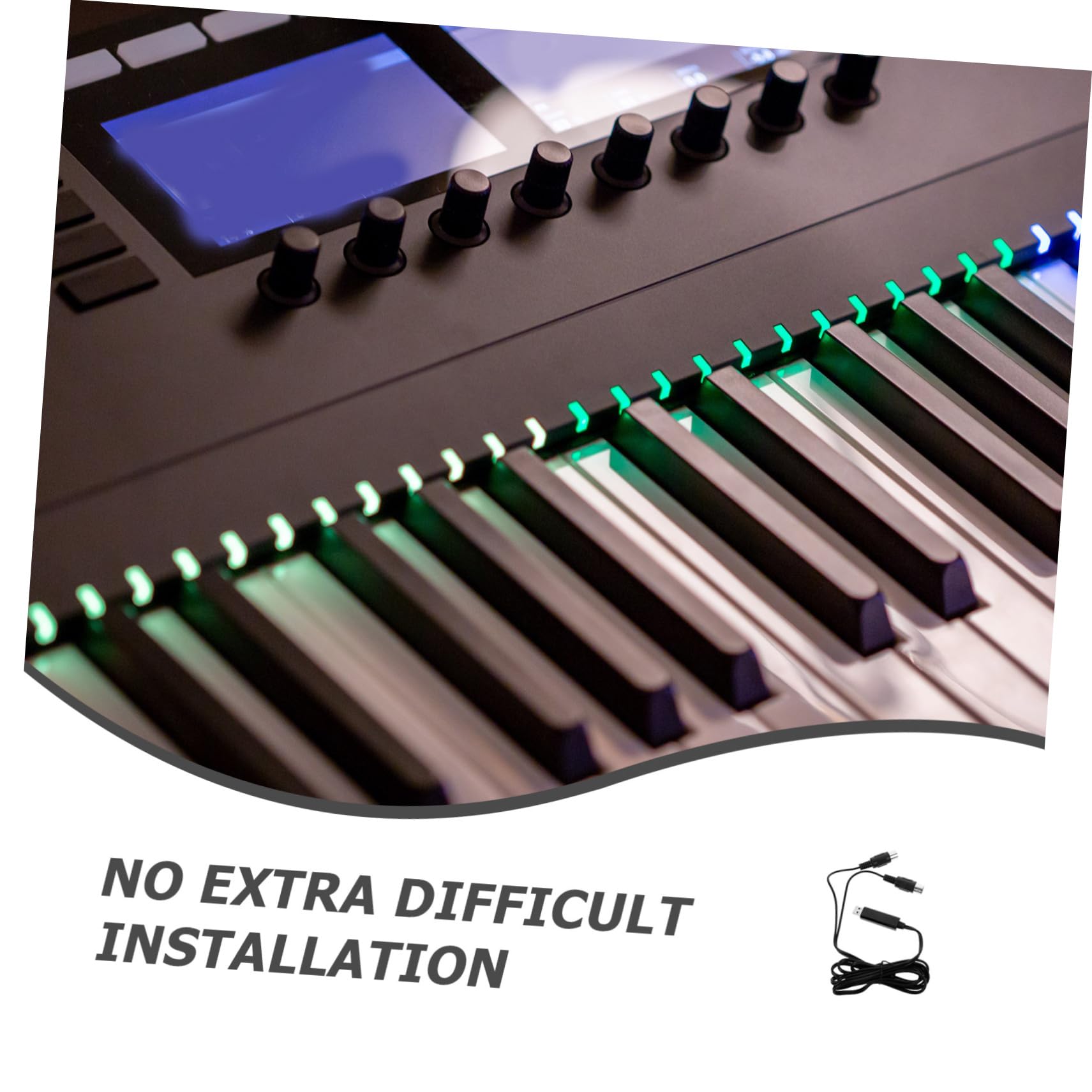 Toyvian 2pezzi Cavo Midi Usb Professionale Da Metri Per Tastiera Elettronica e Pc Adattatore Midi In-out Per Registrazione Musicale e Studio Di Produzione