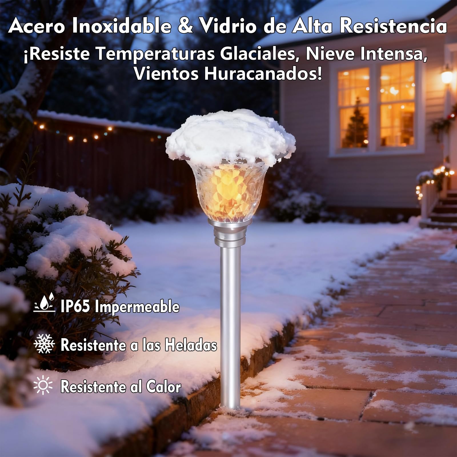 BEAU JARDIN 8 Pack Luces Solares para Jardin la Decoración del Lampara Acero Inoxidable, Jardin Solar Luces Solares al Aire Libre, con 3 Modos de Cambio de Color, para el Césped Terraza Patio