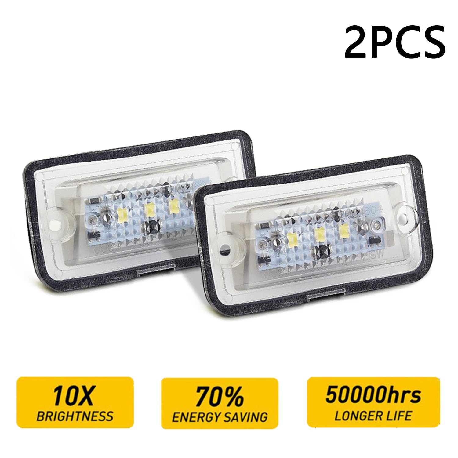 2 x oświetlenie tablicy rejestracyjnej, bez błędu, 6000 K, kompatybilne z Benz C W203 CLK W209 A209 C209 SL R230. Zastąp OEM # A2308200166 A2308200256