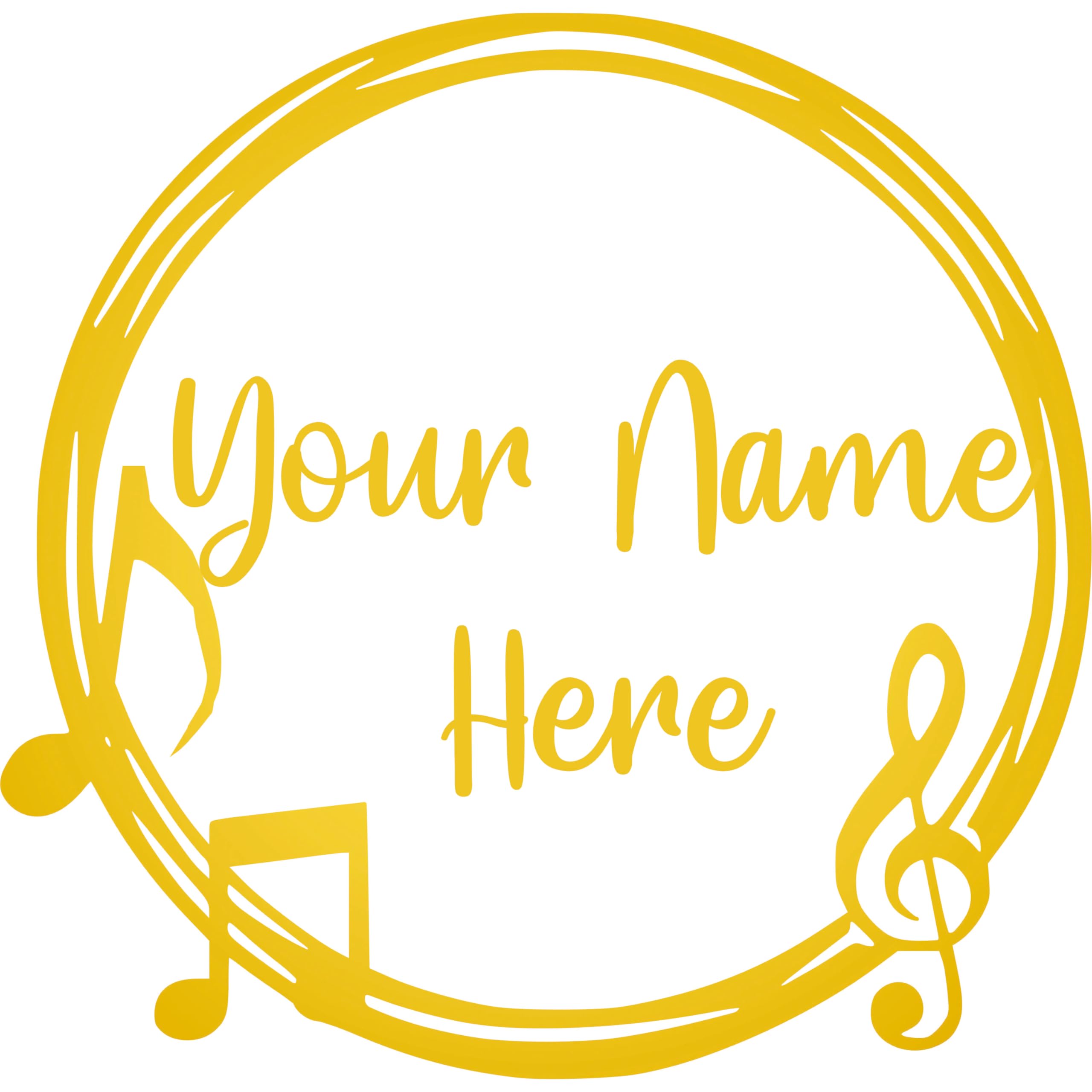 Gnexin Golden Acrylic Customized with Your Name Cutouts Dreamcatcher Wall Hanging Gift Personalized Home Decor Bases (8 X 8 inches, musical Notes)-image-31