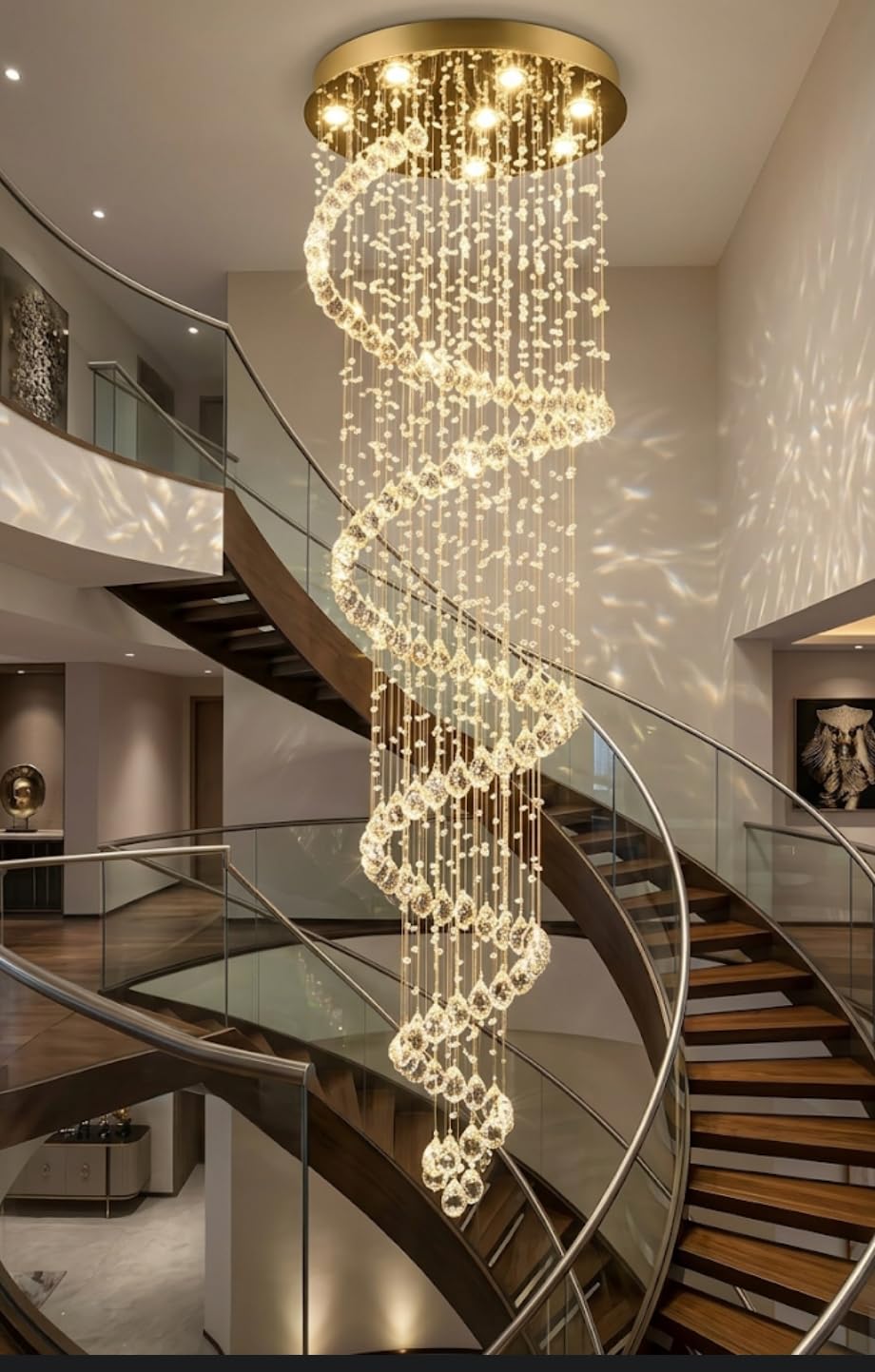 Sanleen Crystal Chandelier - Luxury Spiral Lighting -2 Sanleen Crystal Chandelier - Luxury Spiral Lighting -2