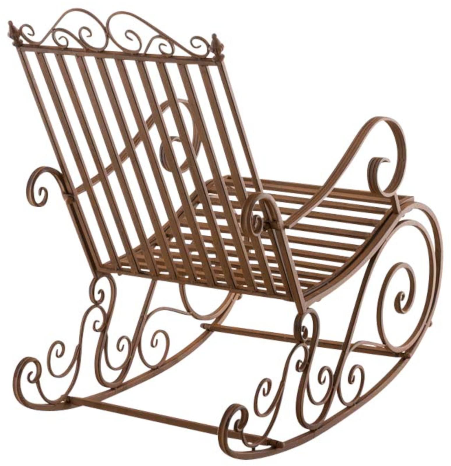 CLP Set De 2 Mecedoras De Hierro Smilla I Sillones De Exterior En Estilo Rústico I Mecedoras para Jardín o Balcón, Color:marrón