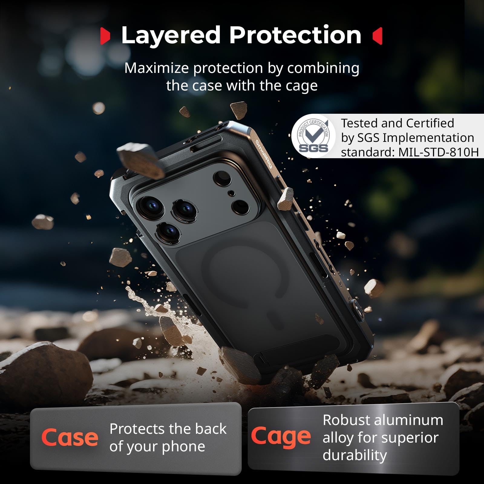 SMALLRIG Mobile Video Cage for iPhone 17 Pro Max, with Phone Case