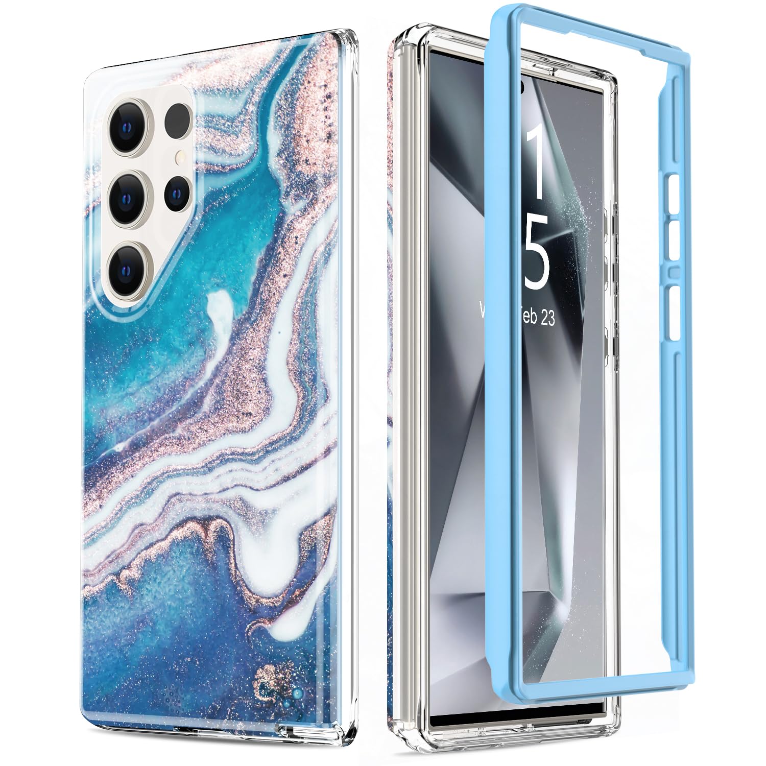 MERRO for Samsung Galaxy S24 Ultra Case,Ultimate Durable Cover with Fashionable Designs for Women and Girls,Stylish Protective Phone Case 6.2" Opal