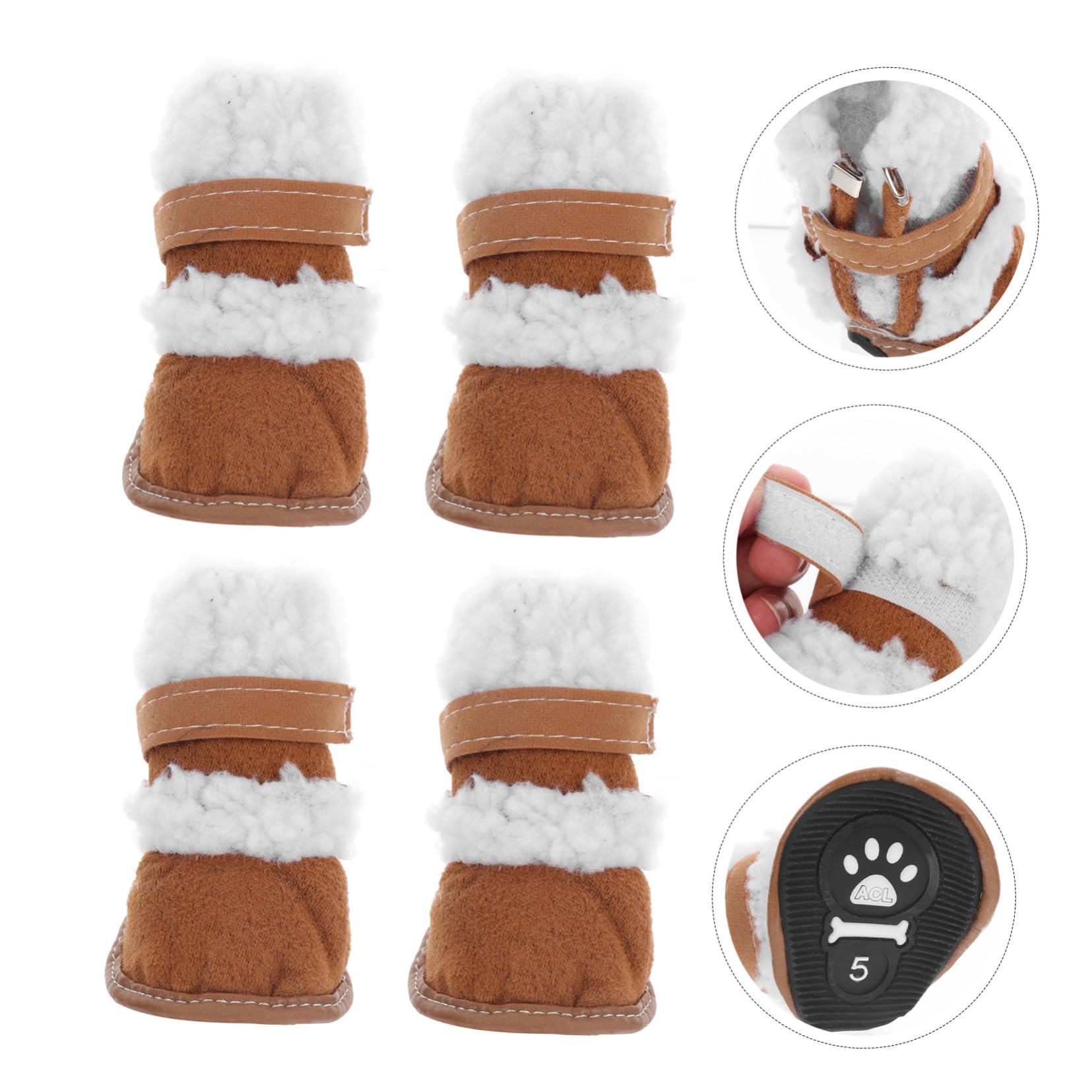 Sosoport 3 Set di Stivali per Cuccioli di Chihuahua Scarpe Antiscivolo per Cani Calzini Caldi per Animali Domestici Moda 2 Paia * 3