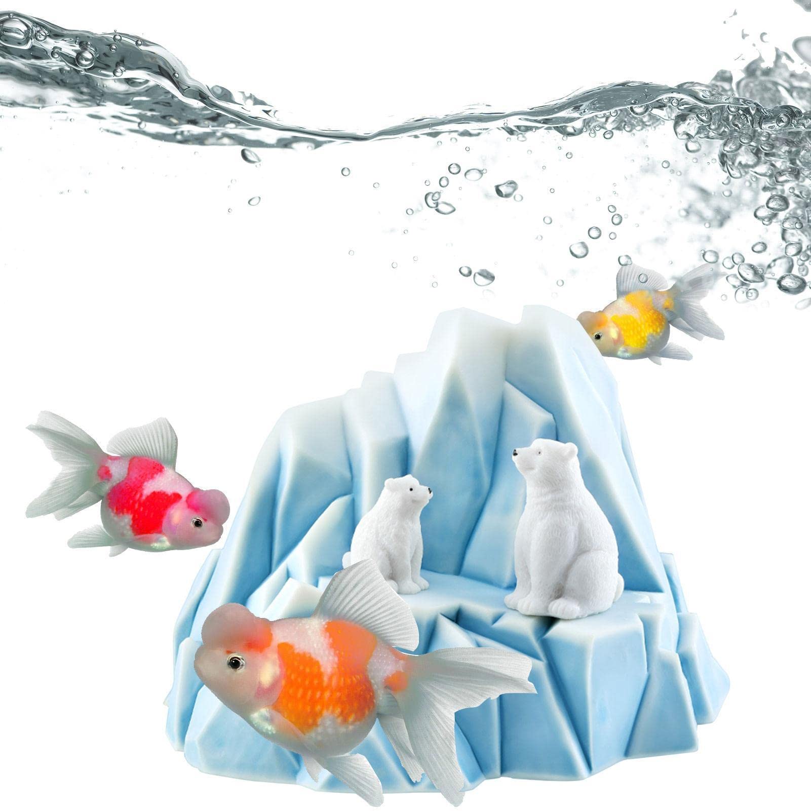 Lot De 4 Mini Icebergs En Résine - Décor Micro Paysage, Aquarium, Jardin De Fées - Figurines Polaires - 10