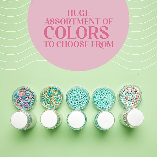 Miniatura 9 de Confect Gránulos comestibles para decoración de pasteles y cupcakes, paquete surtido de 5 gránulos para fiesta de disfraces, bola de discoteca,