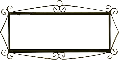 Marco de hierro 10 azulejos FlorMOSAICO MEDIANO 4,29 x 21,25 pulgadas, marco de hierro negro para colgar fácilmente en la pared para azulejos
