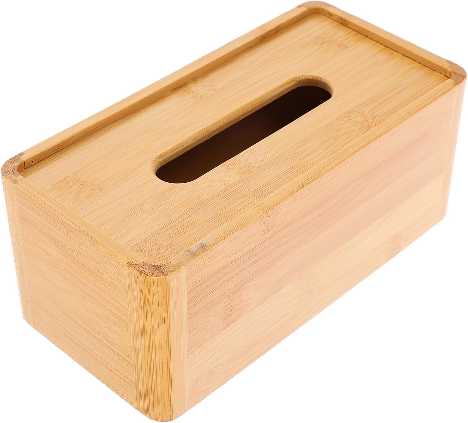 BESTYASH Facial Tissue Box Holder Thick Large Size Rounded Corner Natural Wood Tissue Paper Storage Case for Home Bathroom Kitchen Use