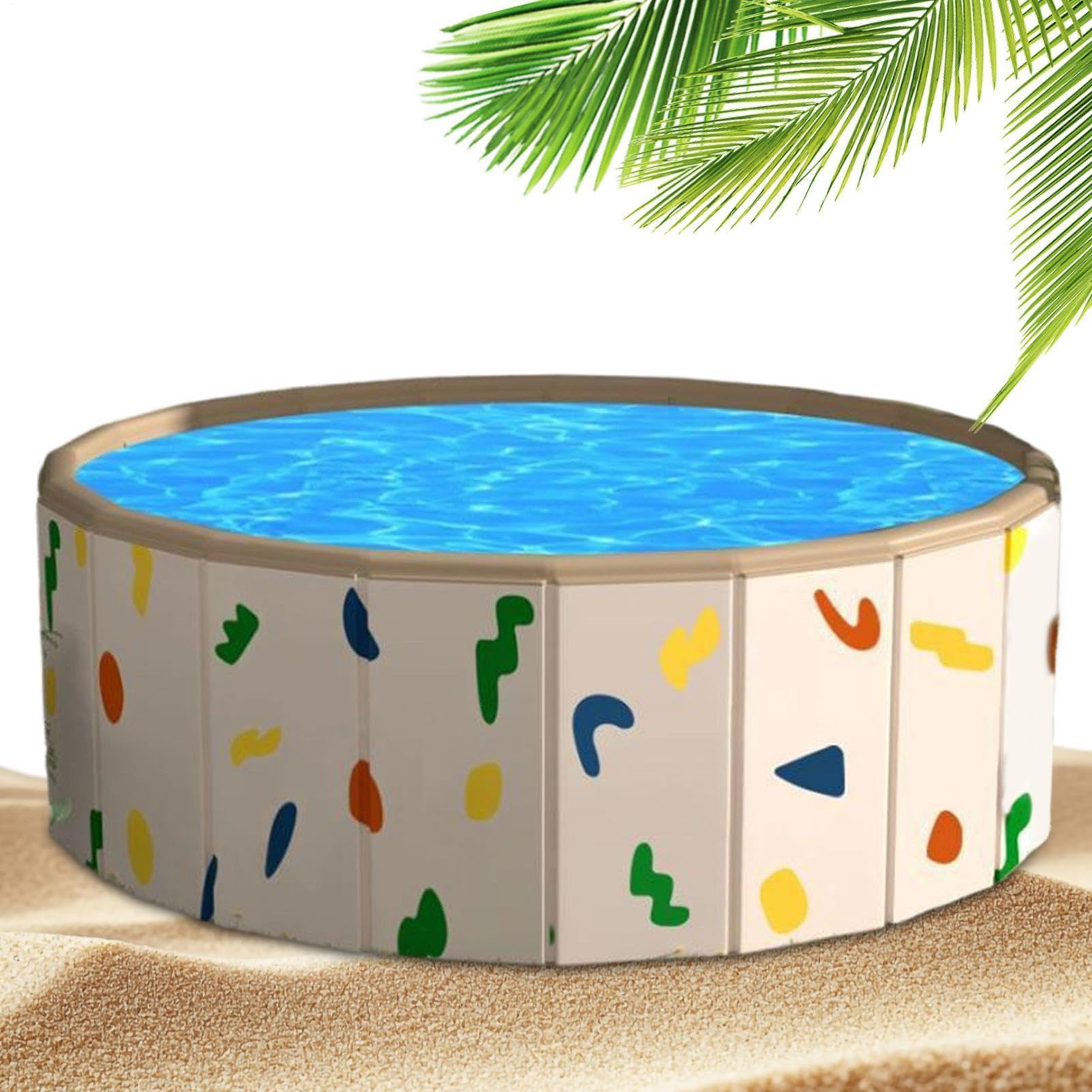 Piscina Infantil Antideslizante No Inflable Plegable de Juego | Piscina Infantil Bañera para Exteriores Playa Patio Trasero Verano Camping Viaje Hogar Cuarto de Baño Sala de Estar