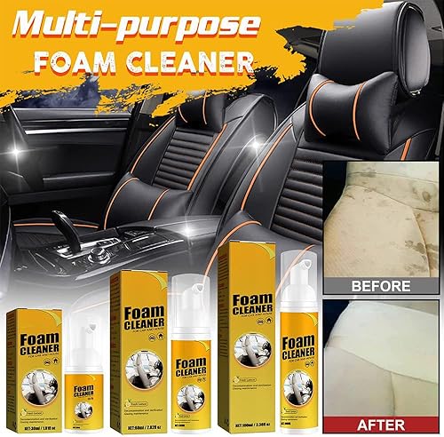 Miniatura 2 de Spray restaurador de automóvil, limpiador de espuma multiusos, limpiadores domésticos multiusos para cocina, baño, automóvil (1.0 fl oz, 3 unidades)