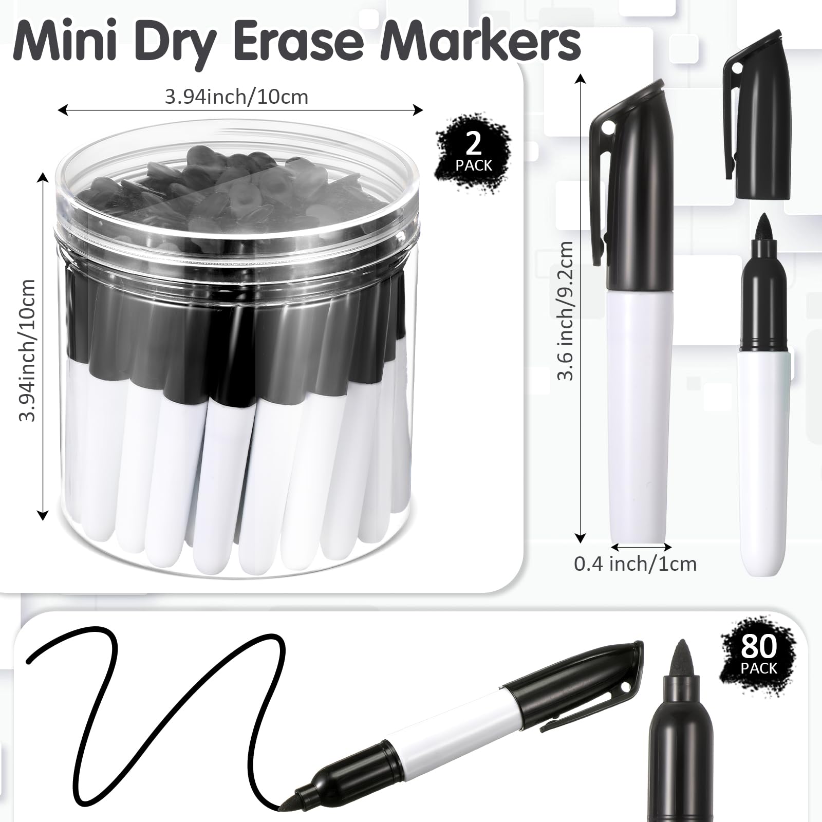 Ctosree Mini-Permanentmarker mit Golf-Schlüsselanhänger-Clips für Krankenschwestern, Abzeichen, Mini-Marker, Golfball-Marker, feine Spitze, Marker, mit Golf-Schlüsselanhänger-Clips für Büro,