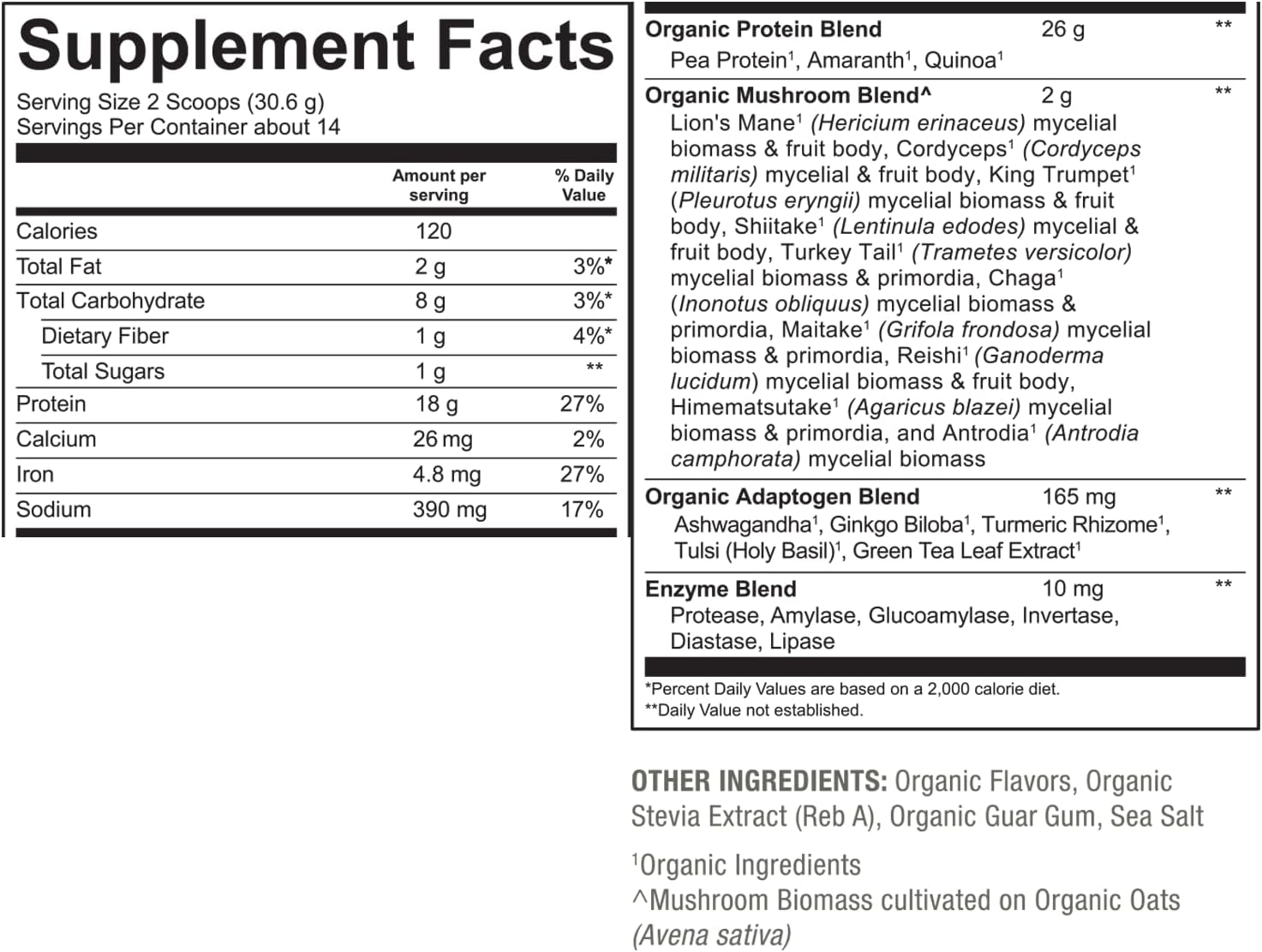 PlantFusion Mushroom Protein Powder - 3 in 1 Vegan Protein Powder, Mushroom Supplement, and Adaptogen Supplement - Support Mental Focus, Immunity, and Recovery - Vanilla 1lb