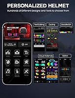 Vista 6 de Casco de bicicleta con luz – Casco de bicicleta con pantalla LED DIY para scooter, bicicleta, monopatín – Casco de pantalla LED con patrones