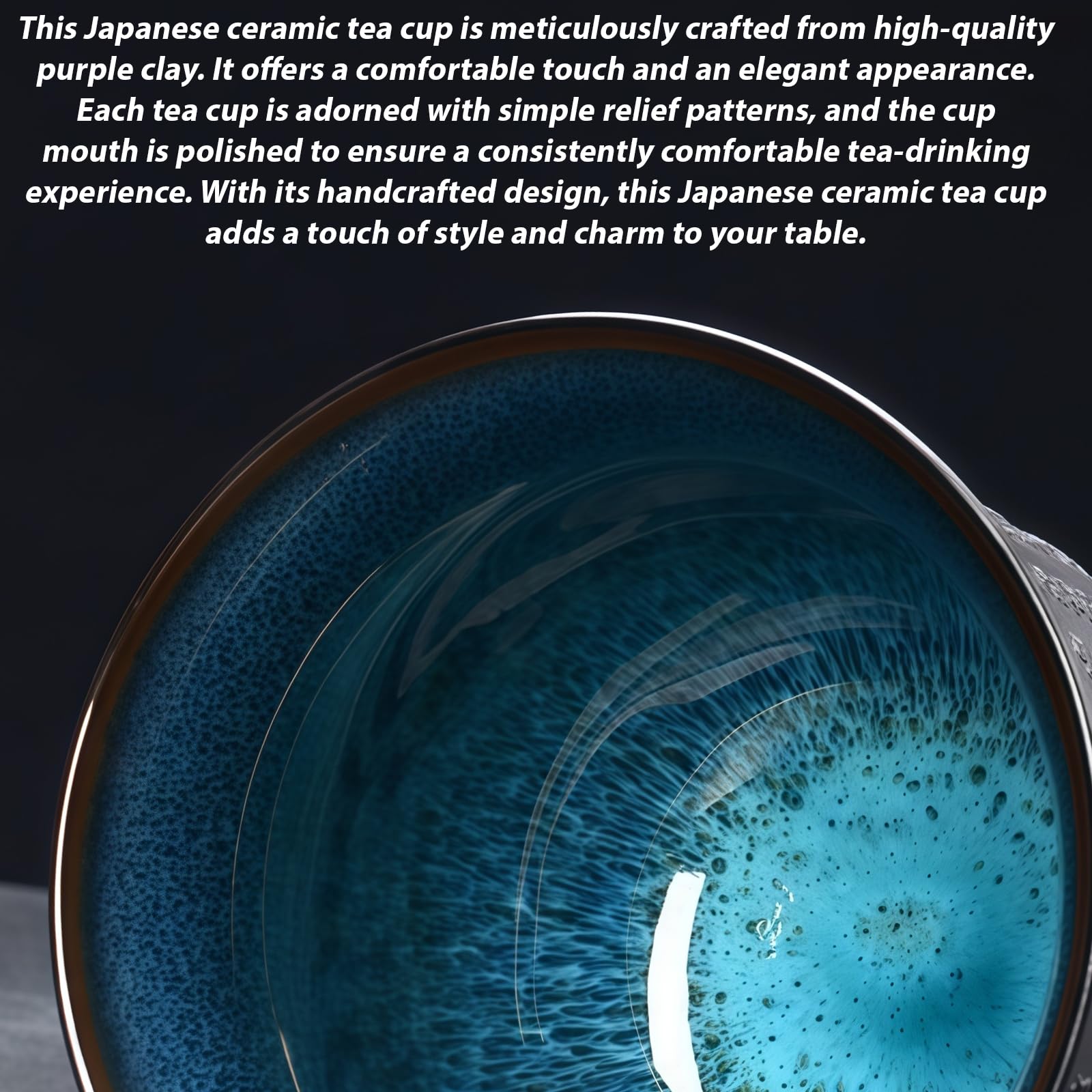 Japanische Teetasse 4er Set, Violette Sandbecher Buddhistische Herz-Sutra Muster Kleine, Tasse Teetassenset Ohne Henkel Für Zuhause, Geschenke, Büro, Sake Cups Teetassen