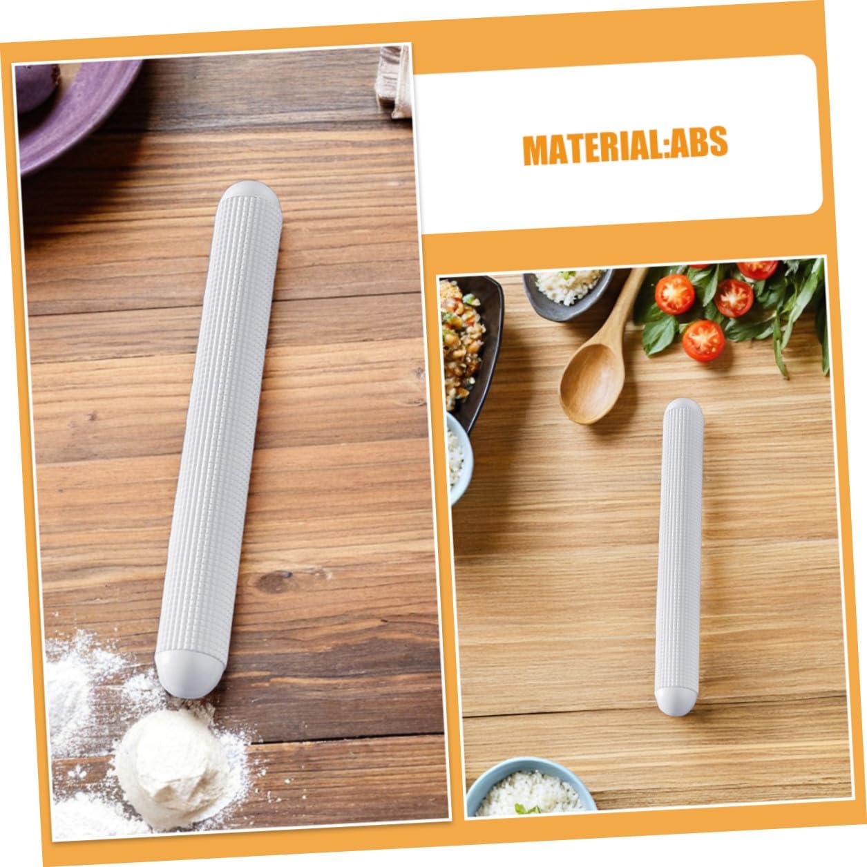LABRIMP 6pcs Plastic Exhaust Fondant Rolling Pin Set Nonstick Small Dough Roller for Bread Pastry Pizza Noodles Baking Kitchen Utensils