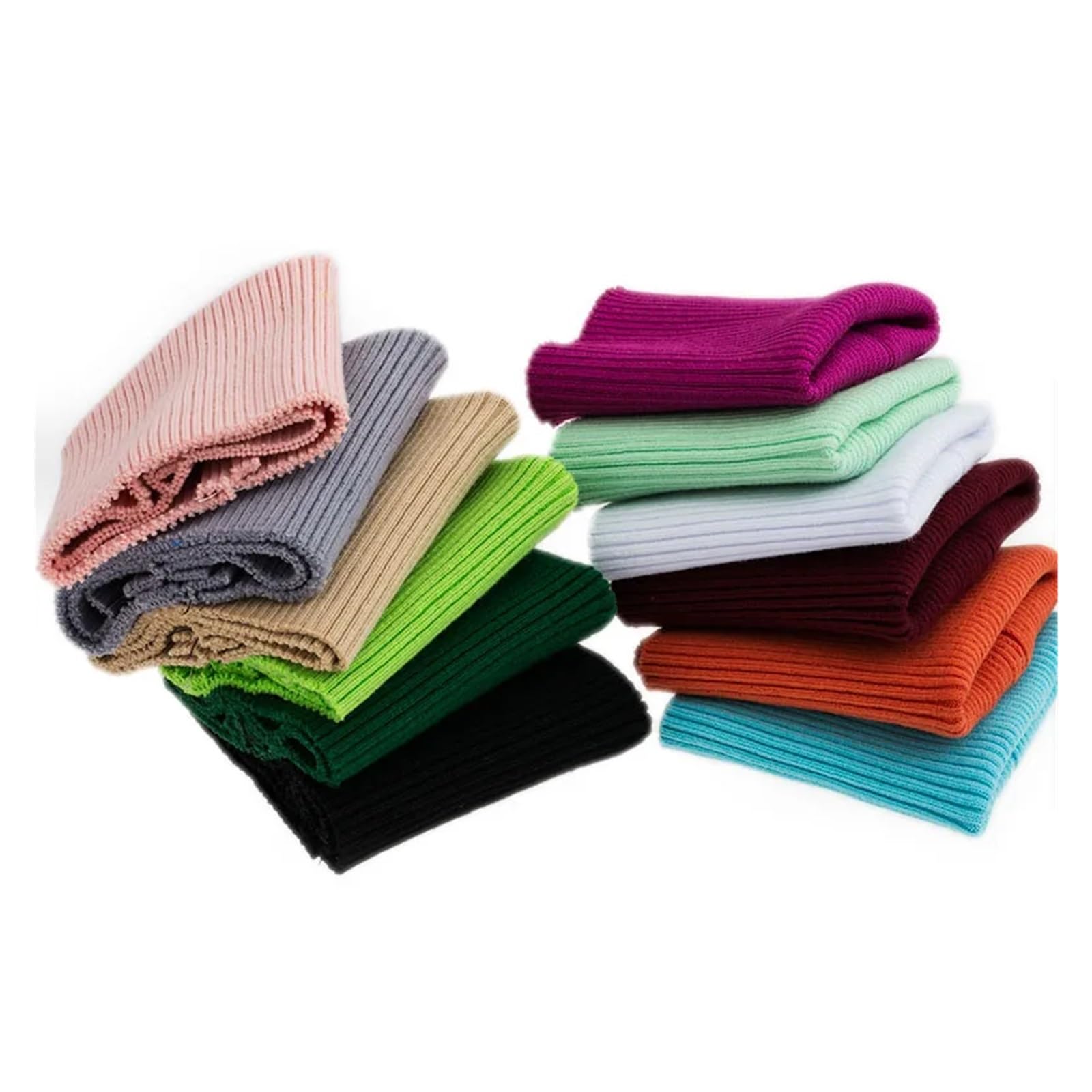 Puños elásticos con canalé Par de puños de Punto elástico, Ropa Recortada, Chaqueta, Abrigo, puños Gruesos elásticos de algodón, 1 par de 3,54 Pulgadas de Ancho(Black)