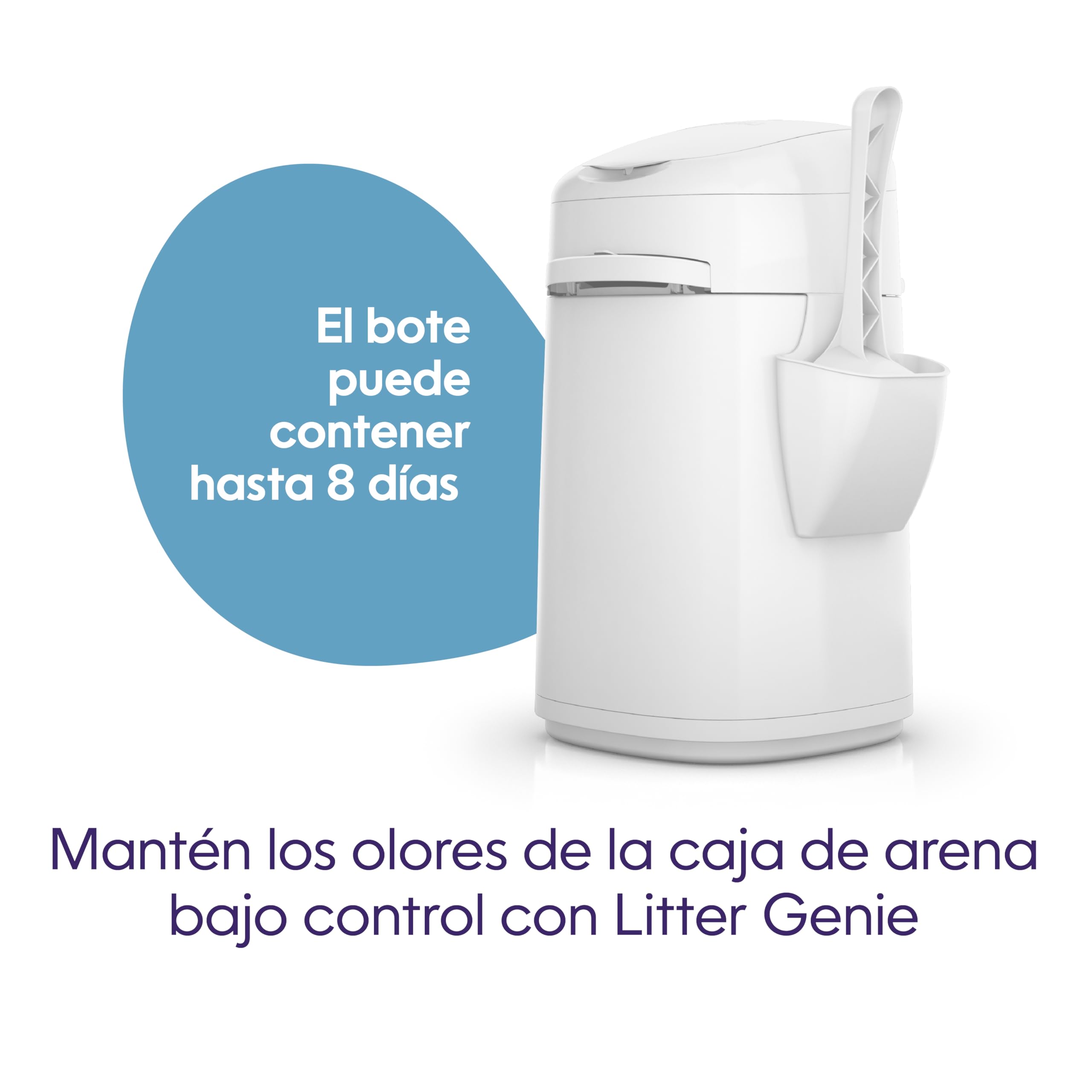 Litter Genie - Litter Locker – Cubo para Arena de Gato a Prueba de olores, fácil de Limpiar, con Pala incluida y 1 Recambio XL (3 Meses). Compacto y fácil de Usar.