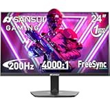 SANSUI 24 Inch Gaming Monitor 200Hz 1Ms FreeSync HDR 110&percnt; sRGB FHD 1080P Computer Monitor HDMI DP Ports Eye Care Frameless VESA Mount Cable Management &lpar;ES-G24F4L&comma; HDMI Cable Included&rpar;