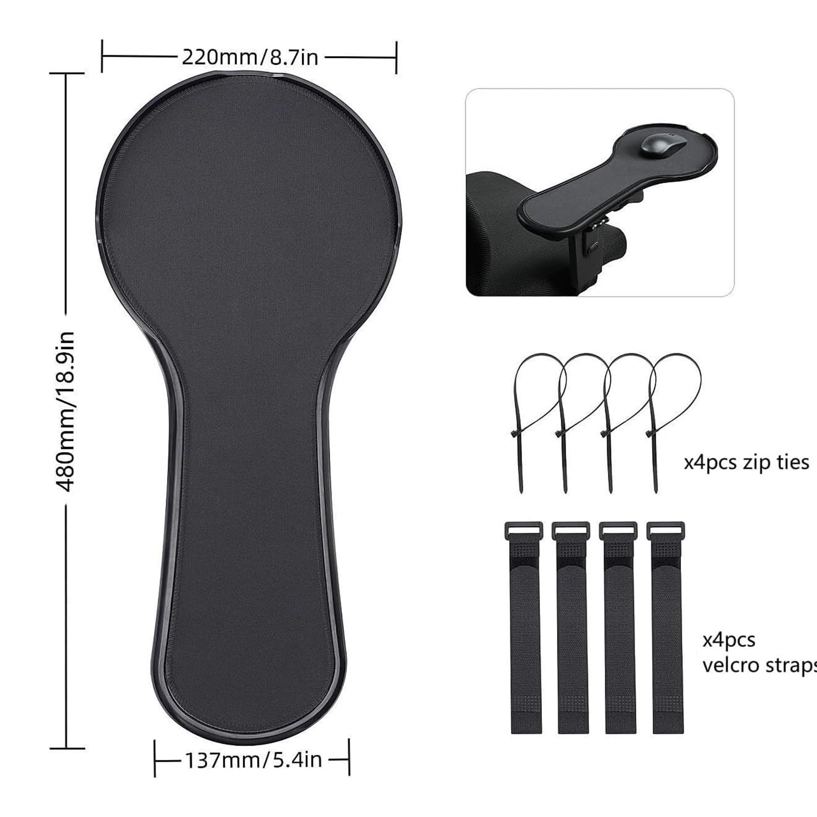 Extension d'accoudoir de bureau, support d'accoudoir de table – Design ergonomique pour fixation de chaise pour bureau, maison, appartement
