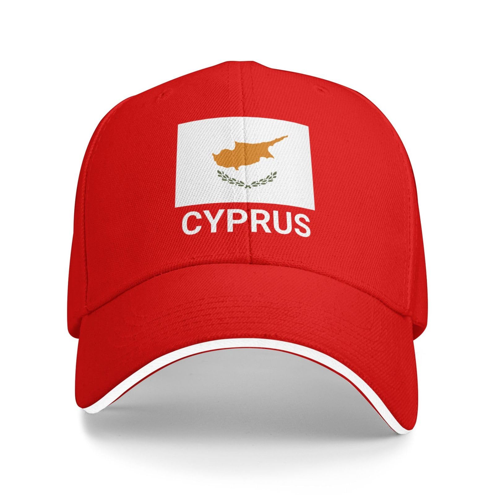 Support Cyprus Flag Hat Cypriot Caps for Men Women I Stand with Cyprus Baseball Cap Trucker Hats Red