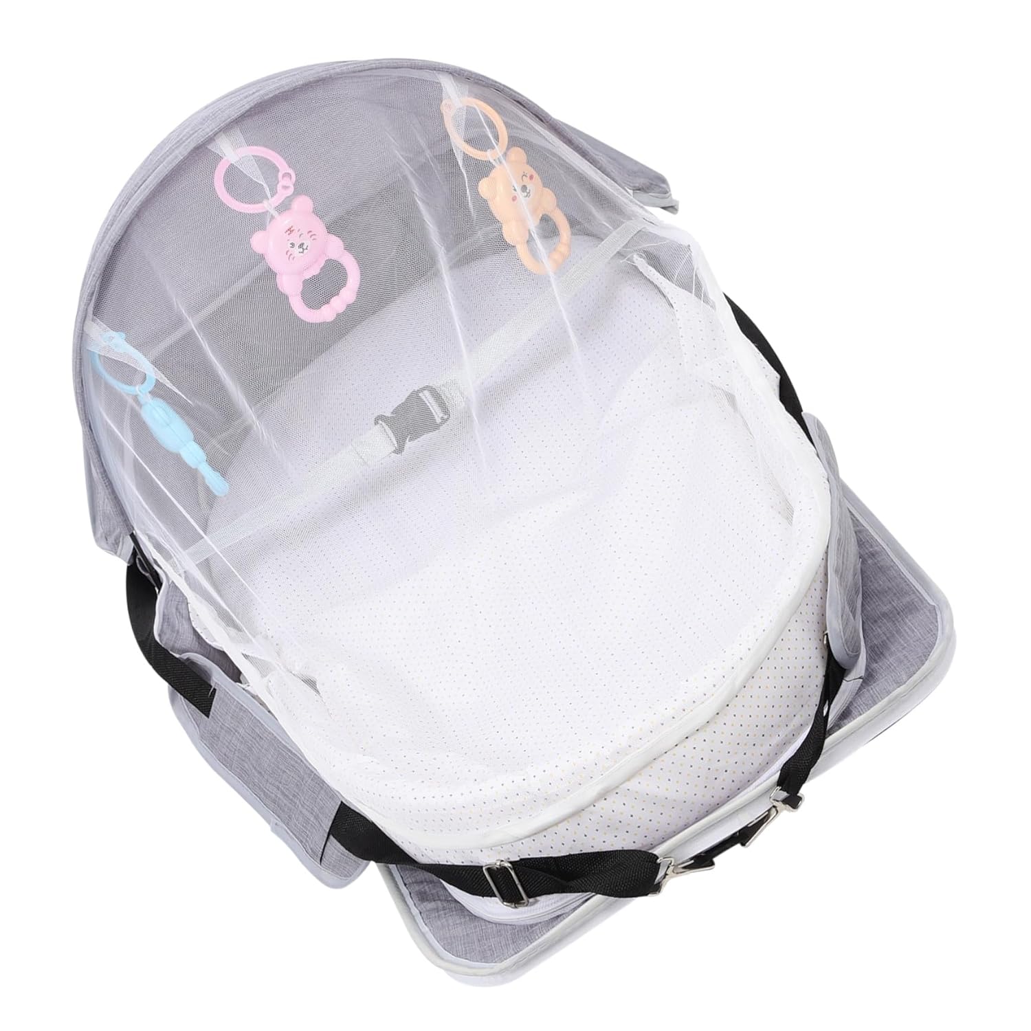 Portable Folding Bed Backpack Lightweight Travel Crib with Protective Mesh Net for Boys and Easy to Carry Foldable Crib for Outdoor and Indoor Use