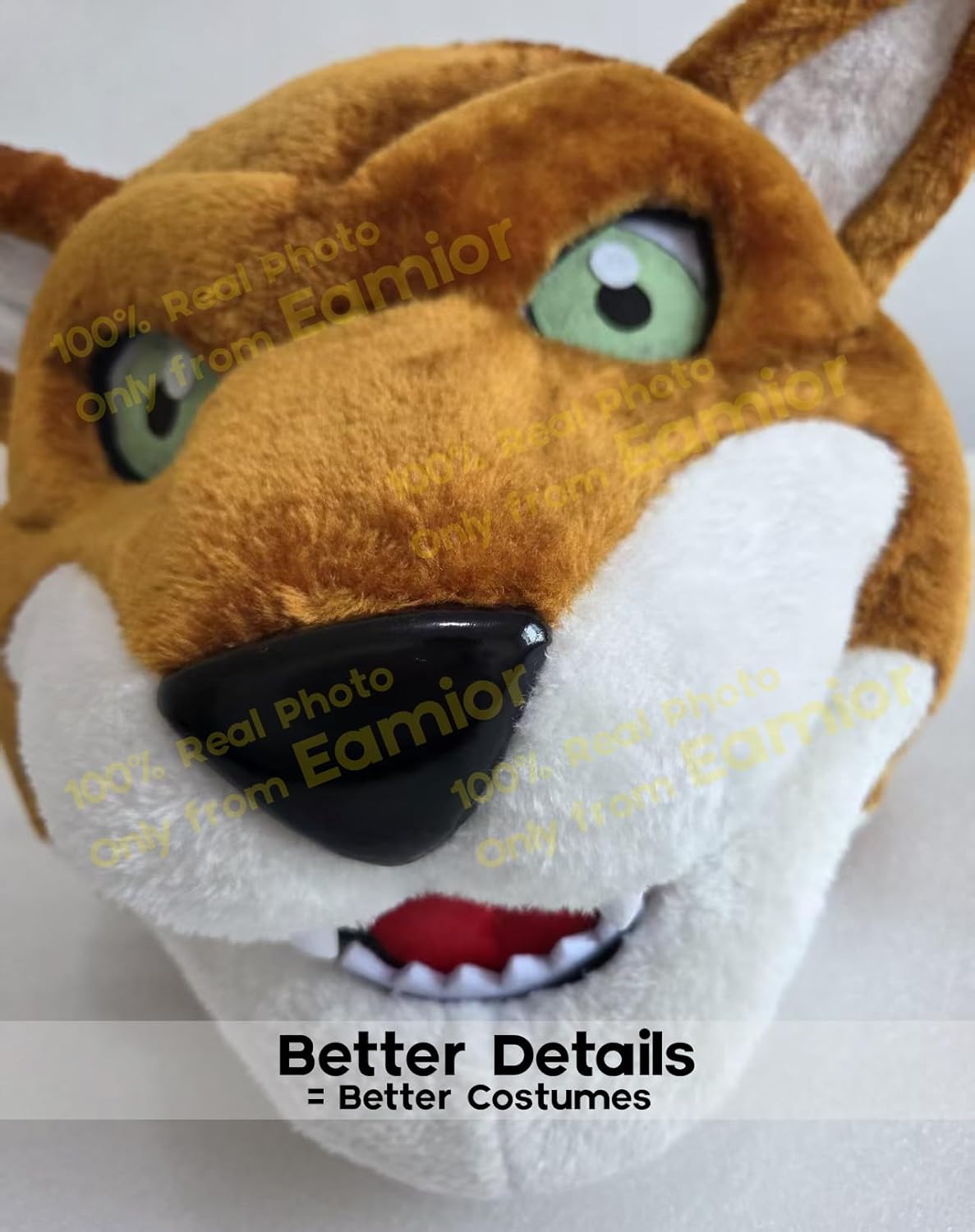 College Brown Cougar Mascot Costume for Adults Men & Women in Black Suit with Built-in Fan Inside the Head